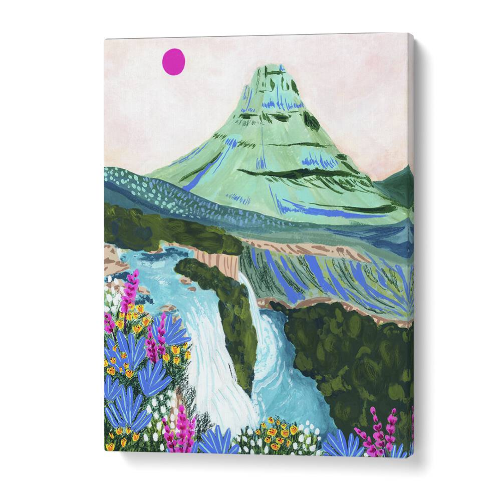KIRKJUFELL, LANDSCAPE PAINTINGS by Sarah Gesek showcase vibrant colors and breathtaking landscapes on premium canvas.