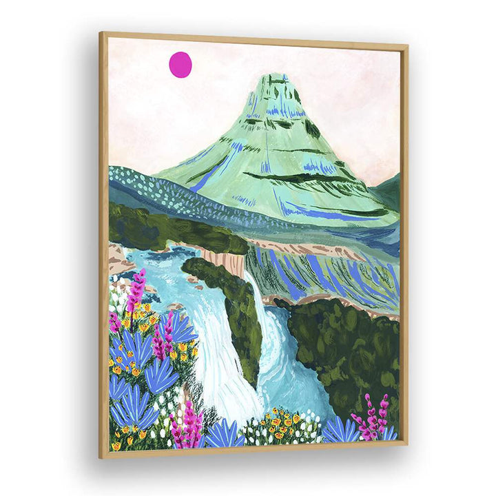 Stunning KIRKJUFELL, LANDSCAPE PAINTINGS by Sarah Gesek, showcasing vibrant colors and natural beauty in a framed art print.