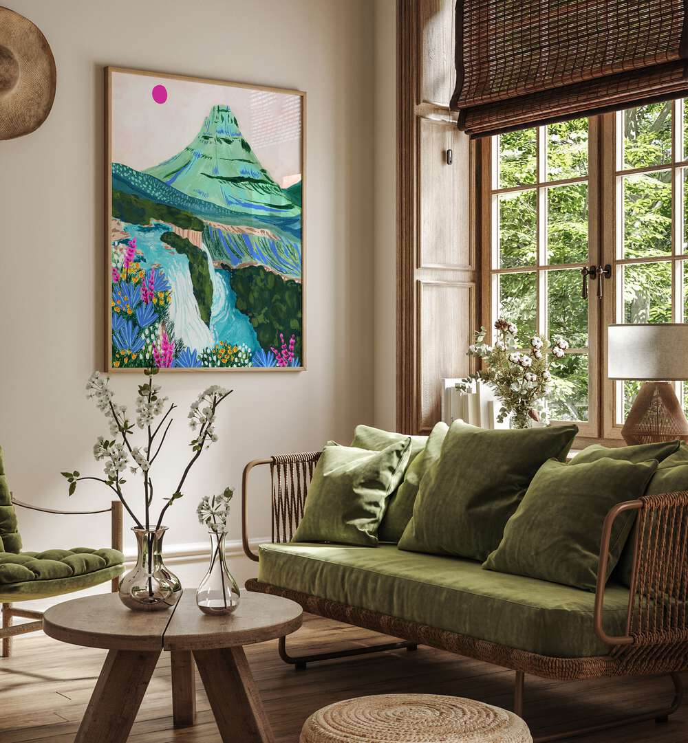 Vibrant KIRKJUFELL, LANDSCAPE PAINTINGS by Sarah Gesek, showcasing stunning colors and nature's beauty.