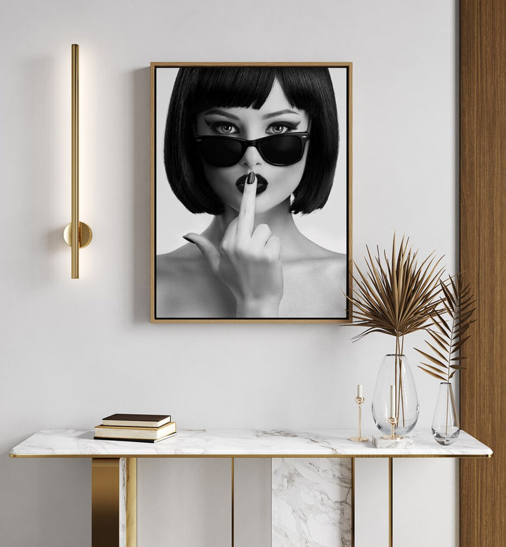 Elegant black-and-white artwork, "KISS THIS I," by David Drake, showcases modern allure in photography prints.