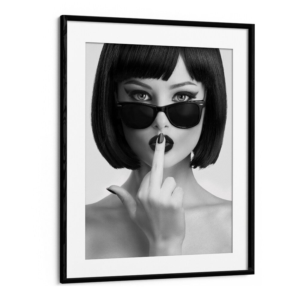 KISS THIS I, PHOTOGRAPHY PRINTS by David Drake, features captivating black-and-white fashion art in a sleek frame.
