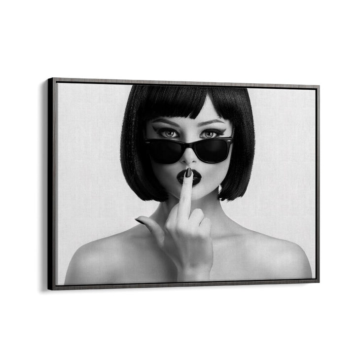 Stylish KISS THIS, PHOTOGRAPHY PRINTS by David Drake, featuring a striking black-and-white portrait with bold expression.