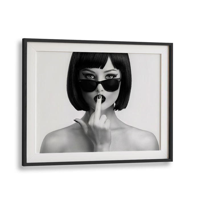 KISS THIS, PHOTOGRAPHY PRINTS by David Drake features striking black-and-white fashion art in a stylish frame.