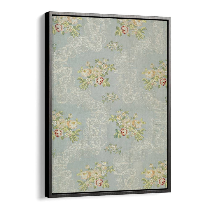 Elegant LACE SPRIGS I, FLORAL FLOWER PAINTINGS in a black floater frame, perfect for enhancing your home décor.