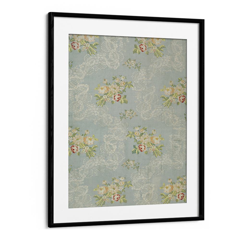 LACE SPRIGS I, FLORAL FLOWER PAINTINGS in a sleek black frame, perfect for enhancing your home's elegance.