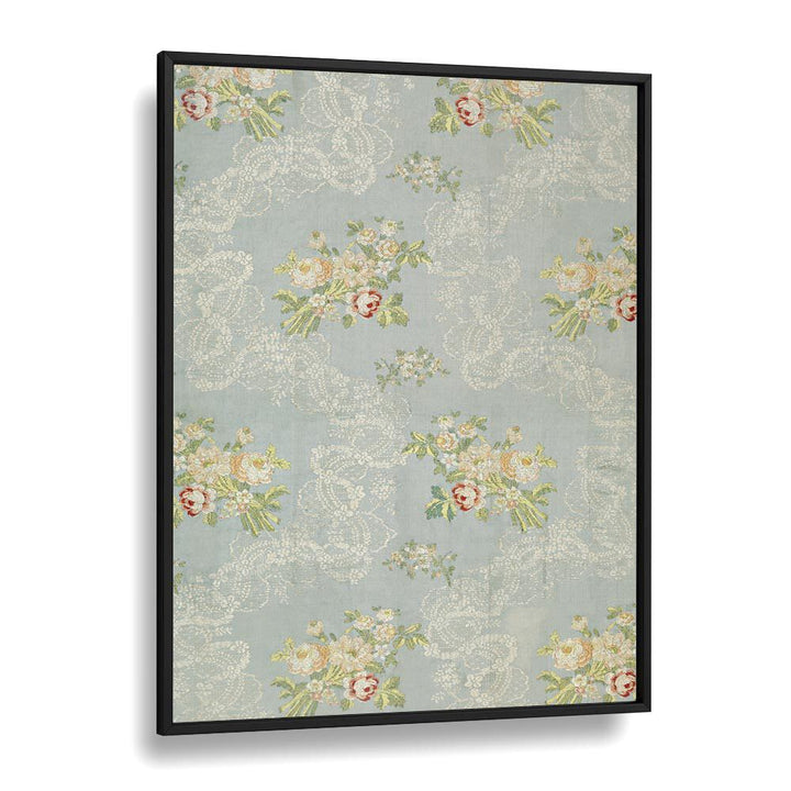 LACE SPRIGS I, FLORAL FLOWER PAINTINGS in a sleek black frame, perfect for enhancing your home decor.