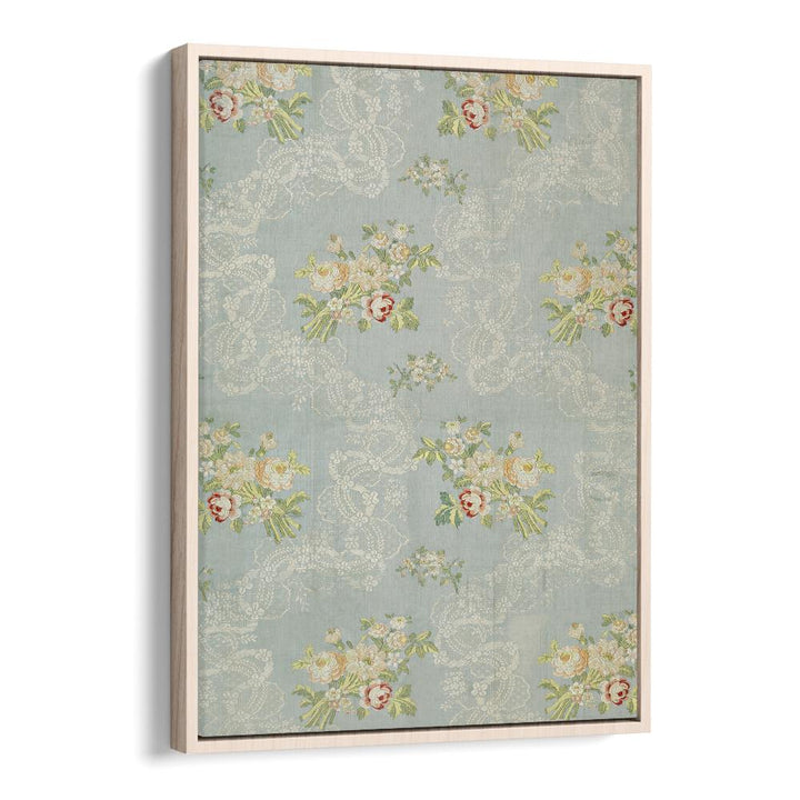 LACE SPRIGS I, FLORAL FLOWER PAINTINGS feature elegant floral designs in a chic oak frame, perfect for home decor.