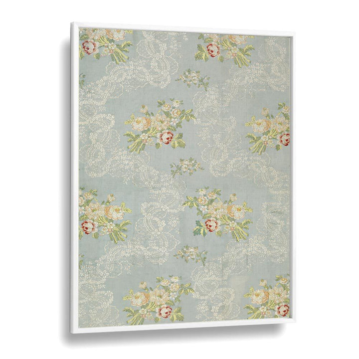 LACE SPRIGS I, FLORAL FLOWER PAINTINGS bring elegance to your space with vibrant botanical artistry in a white frame.