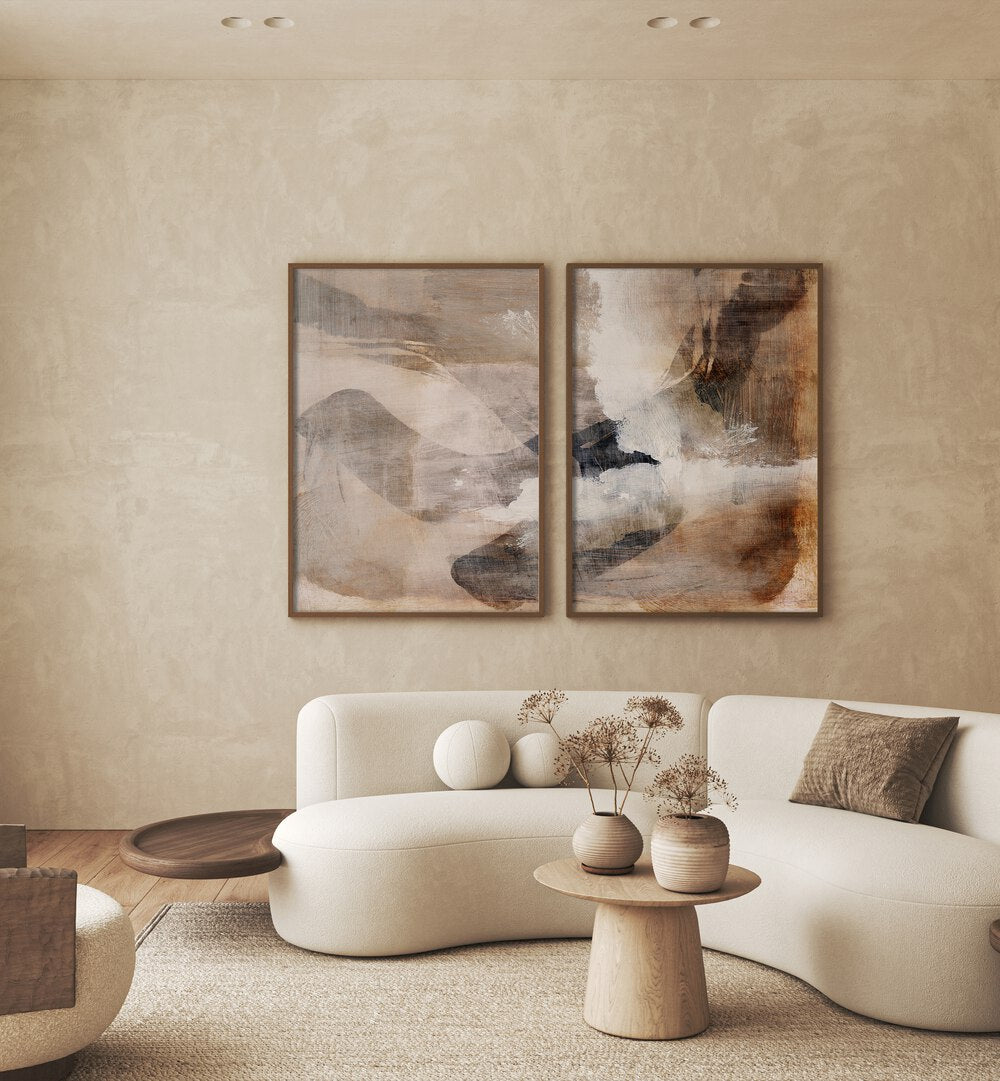 Elevate your decor with the LAYERS SET, SET OF 2 PAINTINGS, perfect for any modern living space.