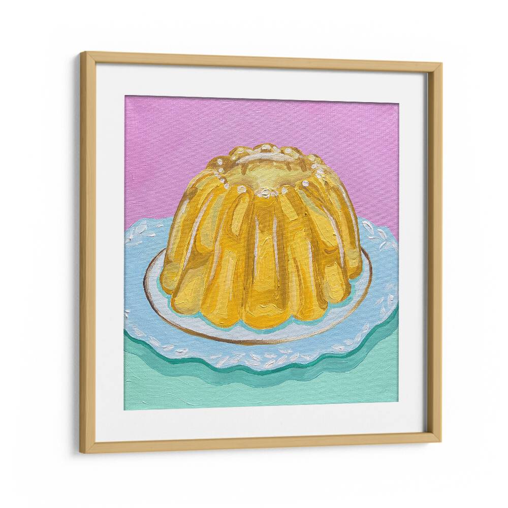 Lemon Jello Bar & Cafe Artwork in Oak Wood Frame With Mount