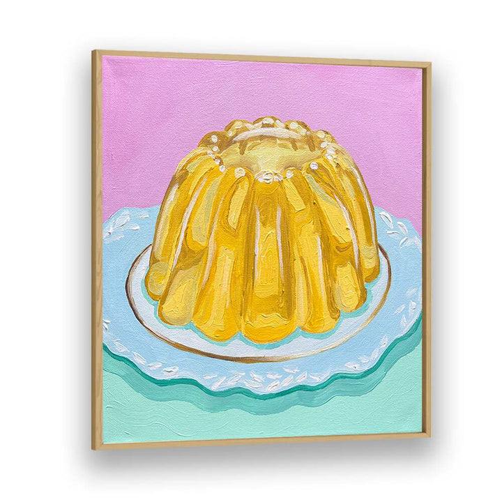 Lemon Jello Bar & Cafe Artwork in Oak Wood Plain Frame