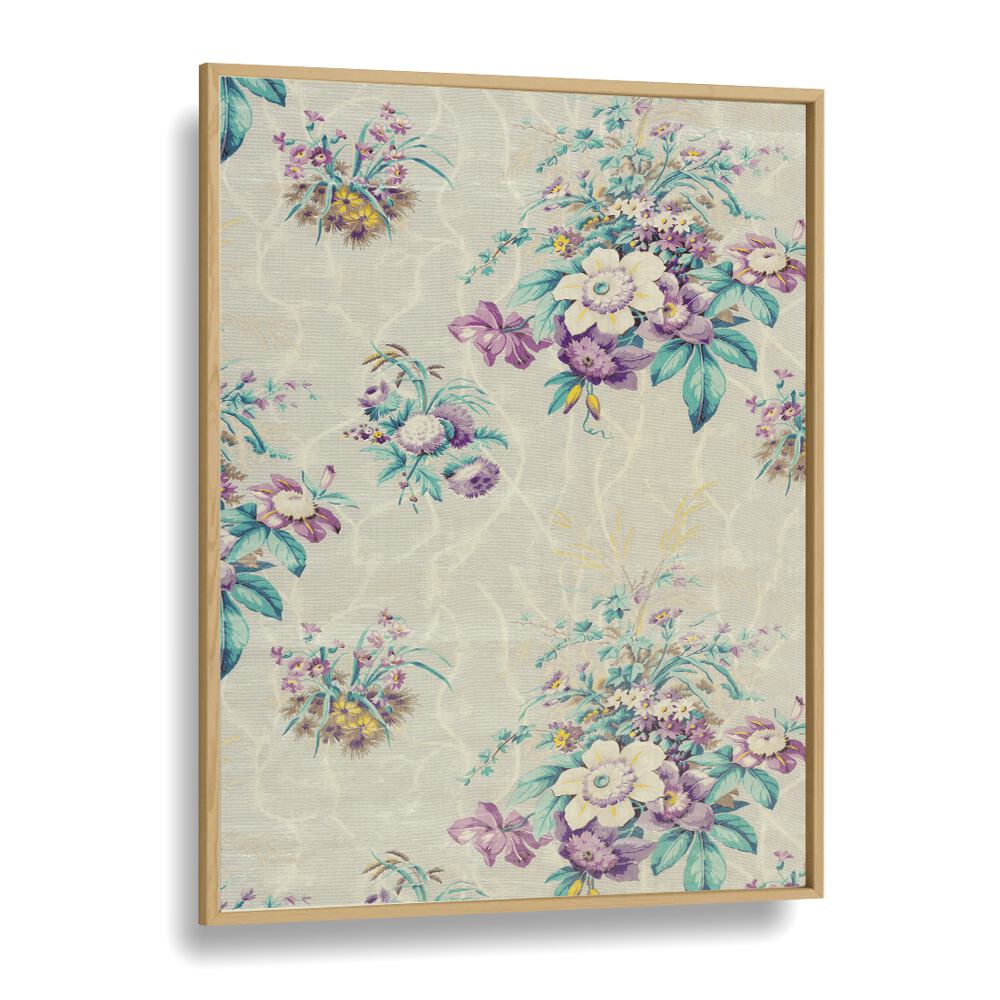 Delicate LIGHT BLUE FLORAL I FLORAL FLOWER PAINTINGS in oak frame, perfect for enhancing your space with nature's beauty.