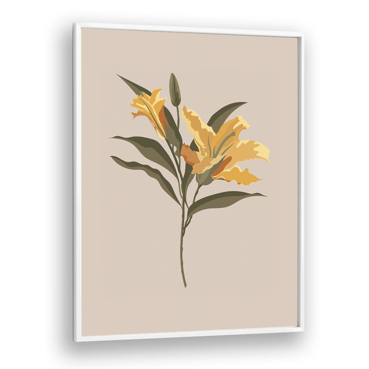 Elegant Lily Flower Botanical Art Prints, floral flower paintings showcasing vibrant Stargazer lilies in a stylish frame.
