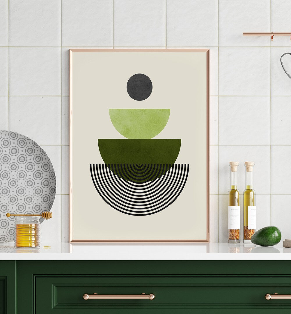 Modern kitchen decor featuring LINES AND CIRCLES V, GEOMETRIC ART PRINTS that elevate design and creativity.
