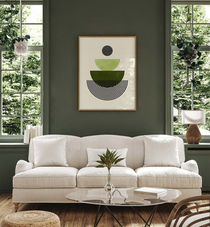 Stylish interior featuring LINES AND CIRCLES V, GEOMETRIC ART PRINTS, enhancing creativity and design in any space.