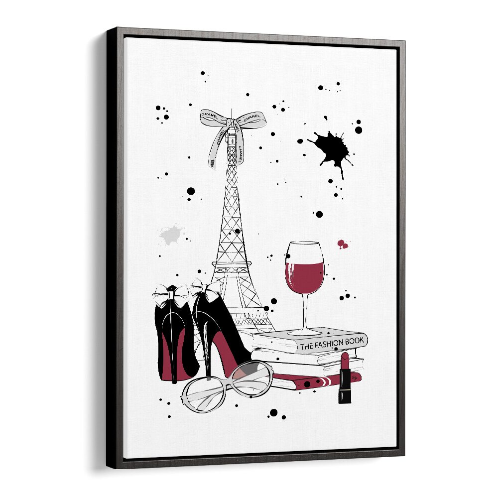 Elegant LIVING IN PARIS, FASHION POSTERS by Martina featuring iconic Parisian elements and stylish accessories.