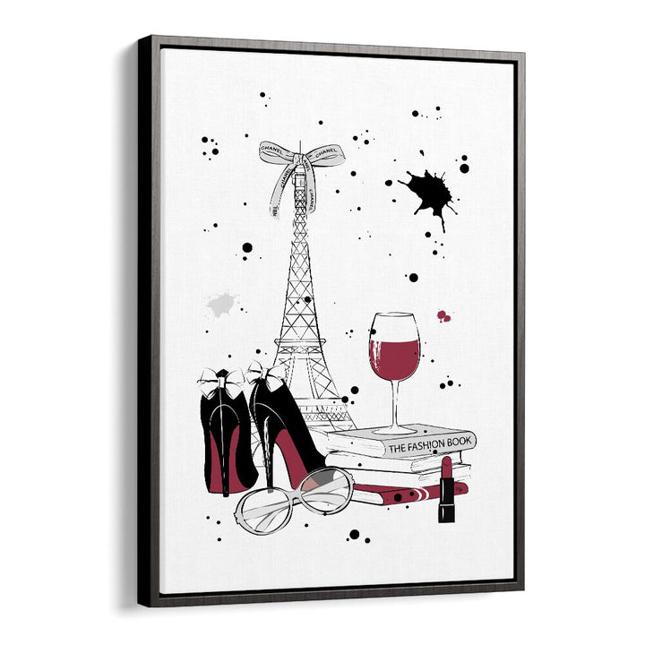 Elegant LIVING IN PARIS, FASHION POSTERS by Martina featuring iconic Parisian elements and stylish accessories.