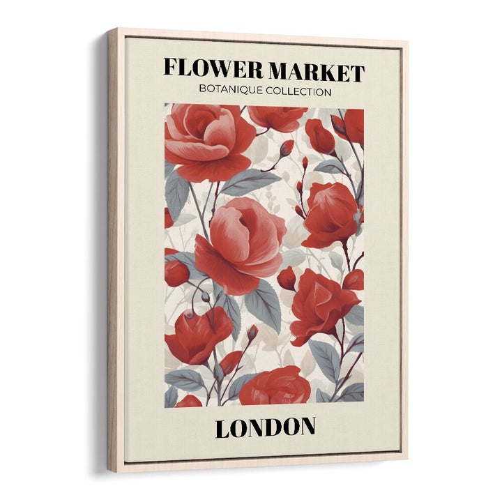 LONDON- FLOWER MARKETO FLORAL FLOWER PAINTINGS showcase vibrant blooms in a stylish oak frame, perfect for home decor.