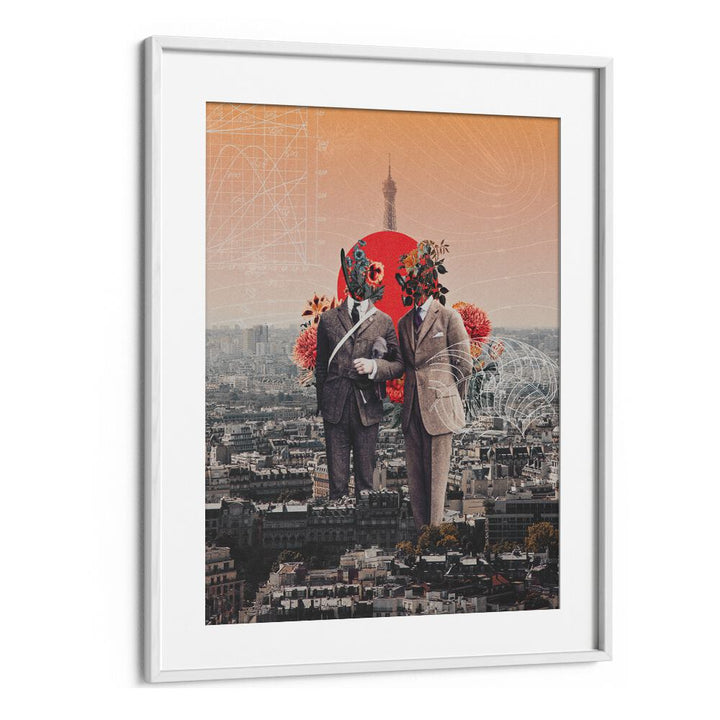 Elegant LOOT MASTERS, SURREAL ART PRINTS featuring unique floral portraits against a stunning city backdrop.
