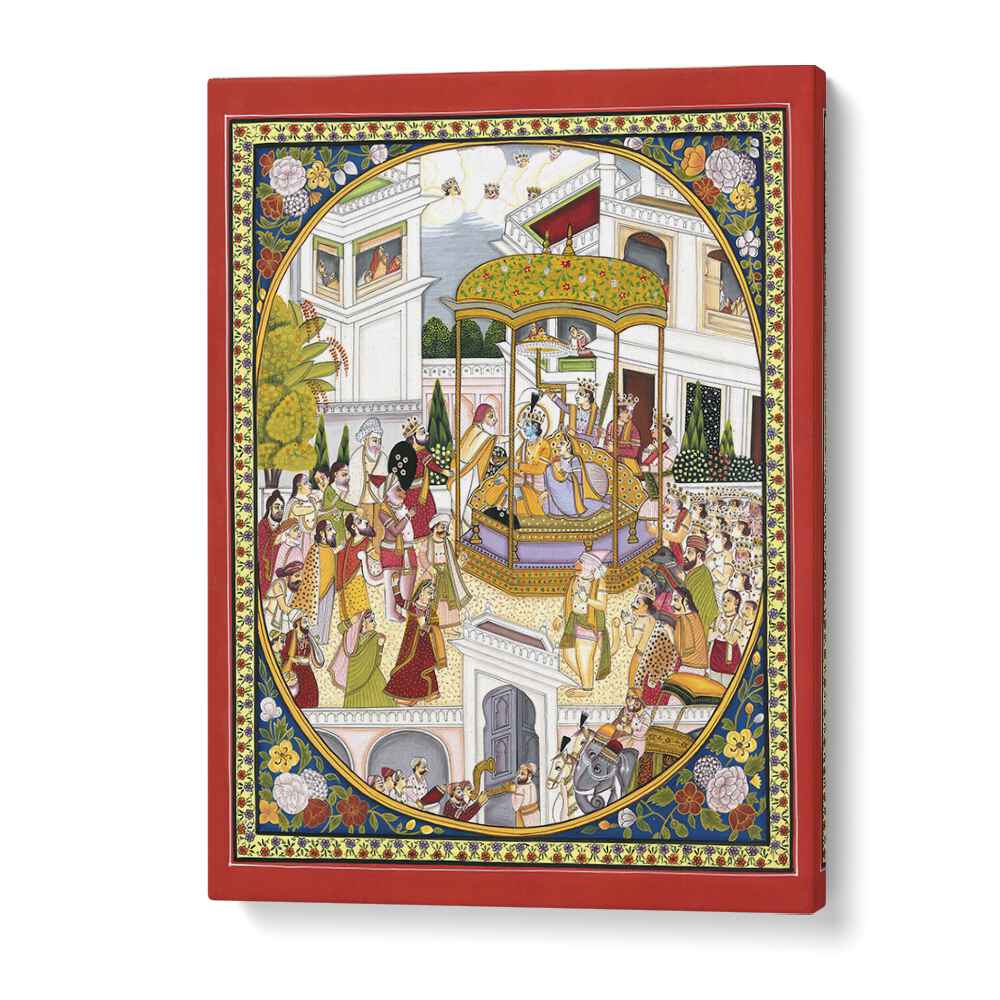 Celebrate the majestic LORD RAMA CORONATION, INDIAN ART PAINTINGS, capturing Lord Rama's crowning moment in Ayodhya.