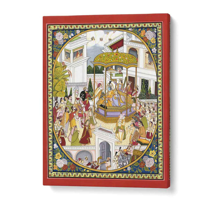 Celebrate the majestic LORD RAMA CORONATION, INDIAN ART PAINTINGS, capturing Lord Rama's crowning moment in Ayodhya.