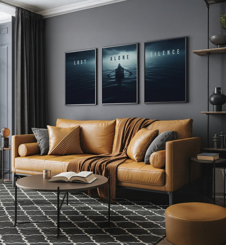 Transform your space with the LOST IN SILENCE SET, SET OF 3 PAINTINGS, evoking tranquility and introspection.