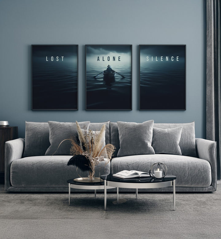 Transform your space with the LOST IN SILENCE SET, SET OF 3 PAINTINGS, evoking tranquility and introspection.
