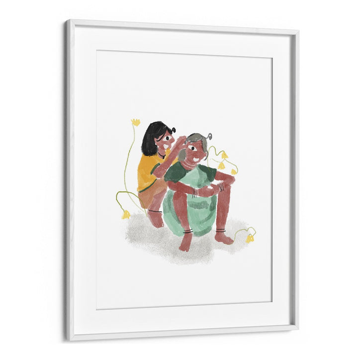 Love As We See By Shreya Roy Chowdary, Indian Art Paintings Artwork in White Frame With Mount
