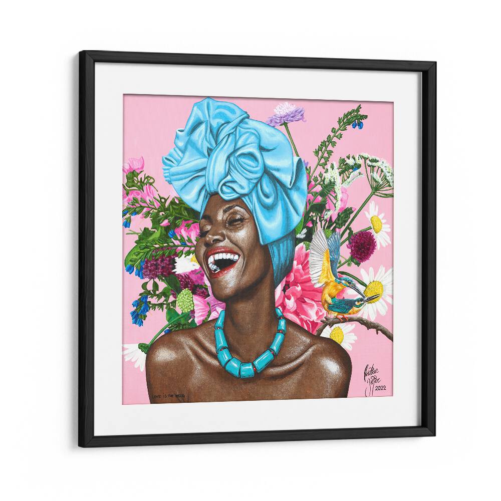 Celebrate African womanhood with "LOVE IS THE DRUG, AFRICAN ART PAINTINGS" by Christian Beijer, vibrant and captivating.