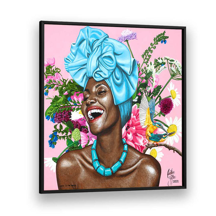 Vibrant "LOVE IS THE DRUG, AFRICAN ART PAINTINGS" by Christian Beijer showcases African womanhood in stunning detail.
