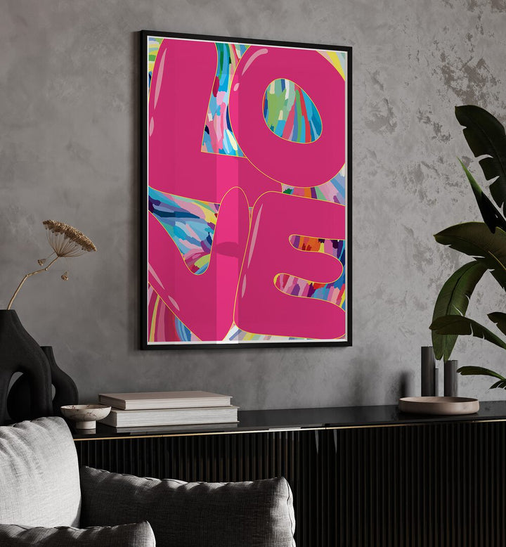 Vibrant LOVE MAZE, FASHION POSTERS artwork adds a stylish touch to any home decor. Perfect for modern interiors.