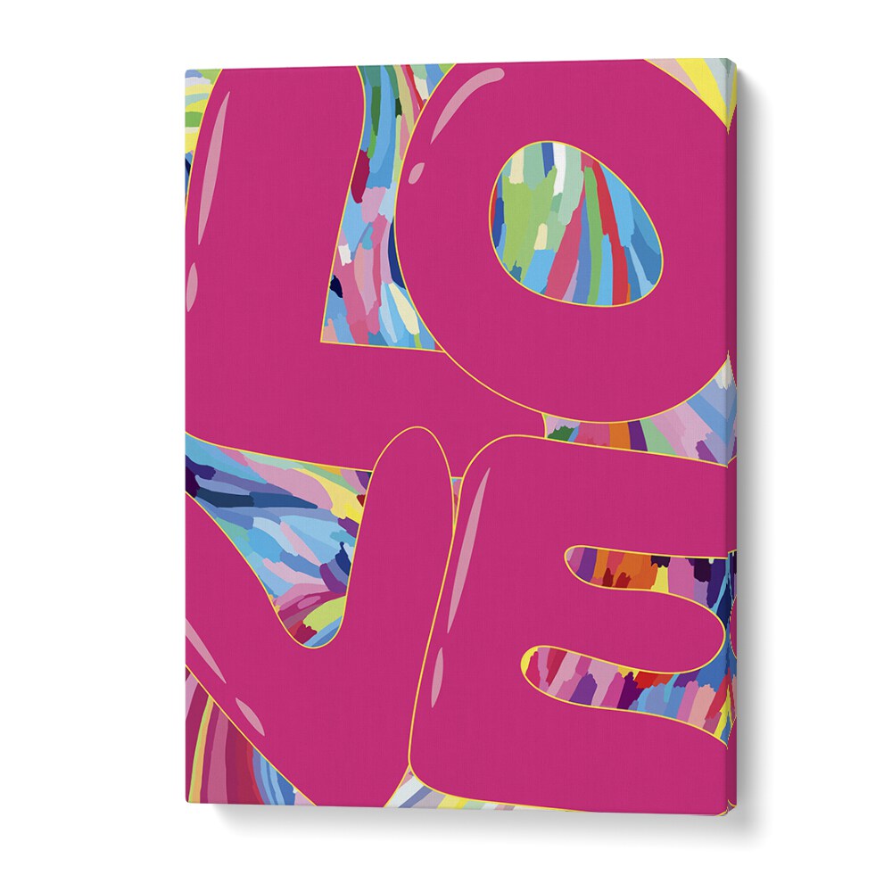 Bold "LOVE" framed print in vibrant colors, perfect for any space. Explore LOVE MAZE, FASHION POSTERS for unique decor.