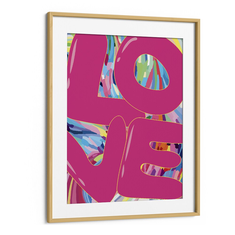 Colorful LOVE MAZE, FASHION POSTERS framed print adds vibrant style to any home decor, perfect for art enthusiasts.