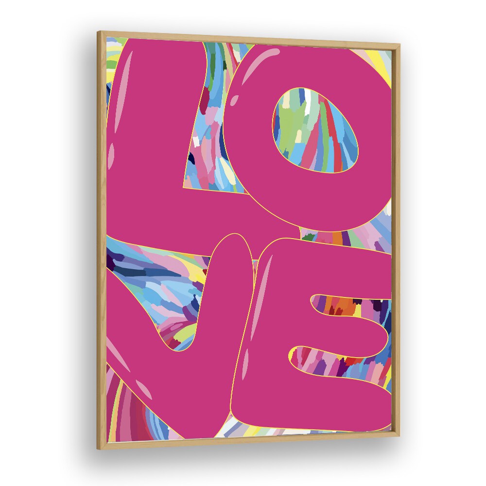 Colorful LOVE MAZE, FASHION POSTERS framed print adds vibrant style and sentiment to your home decor. Perfect for any space!