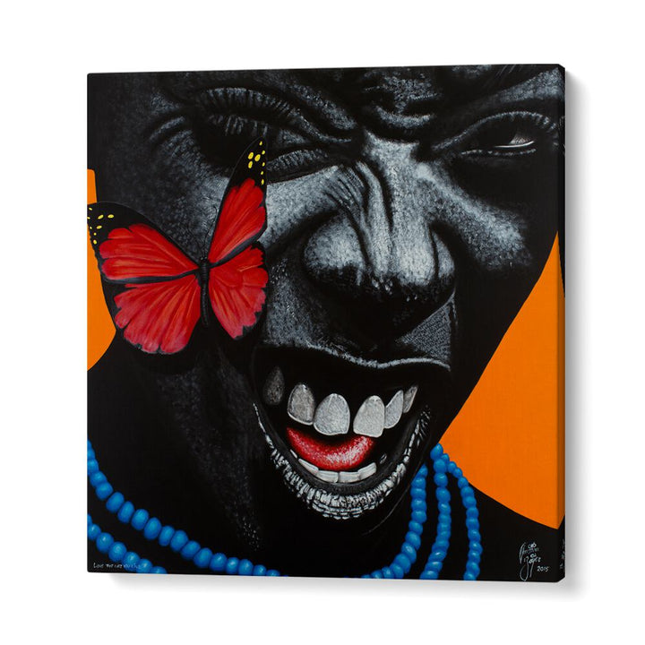 Vibrant "LOVE THE LIFE YOU LIVE, AFRICAN ART PAINTINGS" by Christian Beijer showcases expressive emotions and bold colors.