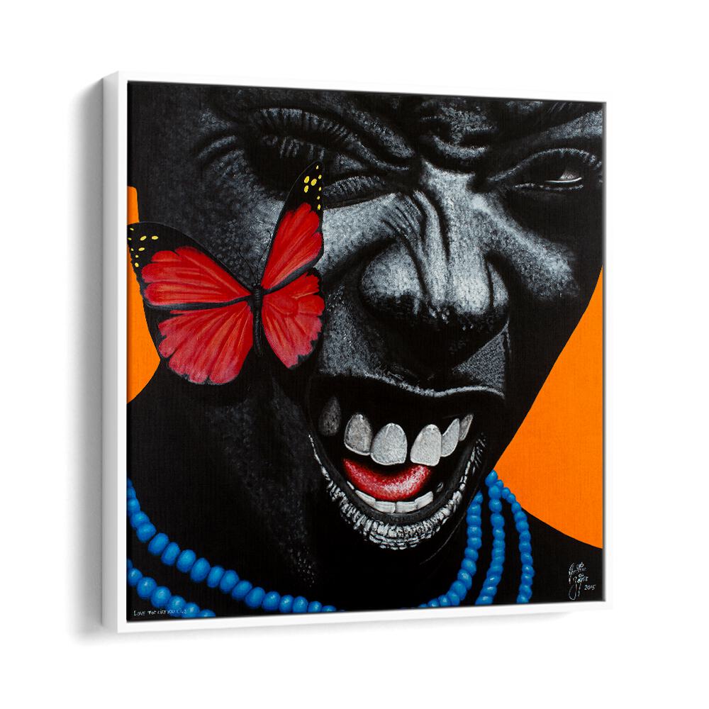 "Vibrant LOVE THE LIFE YOU LIVE, AFRICAN ART PAINTINGS by Christian Beijer, showcasing beauty and joy in every detail."