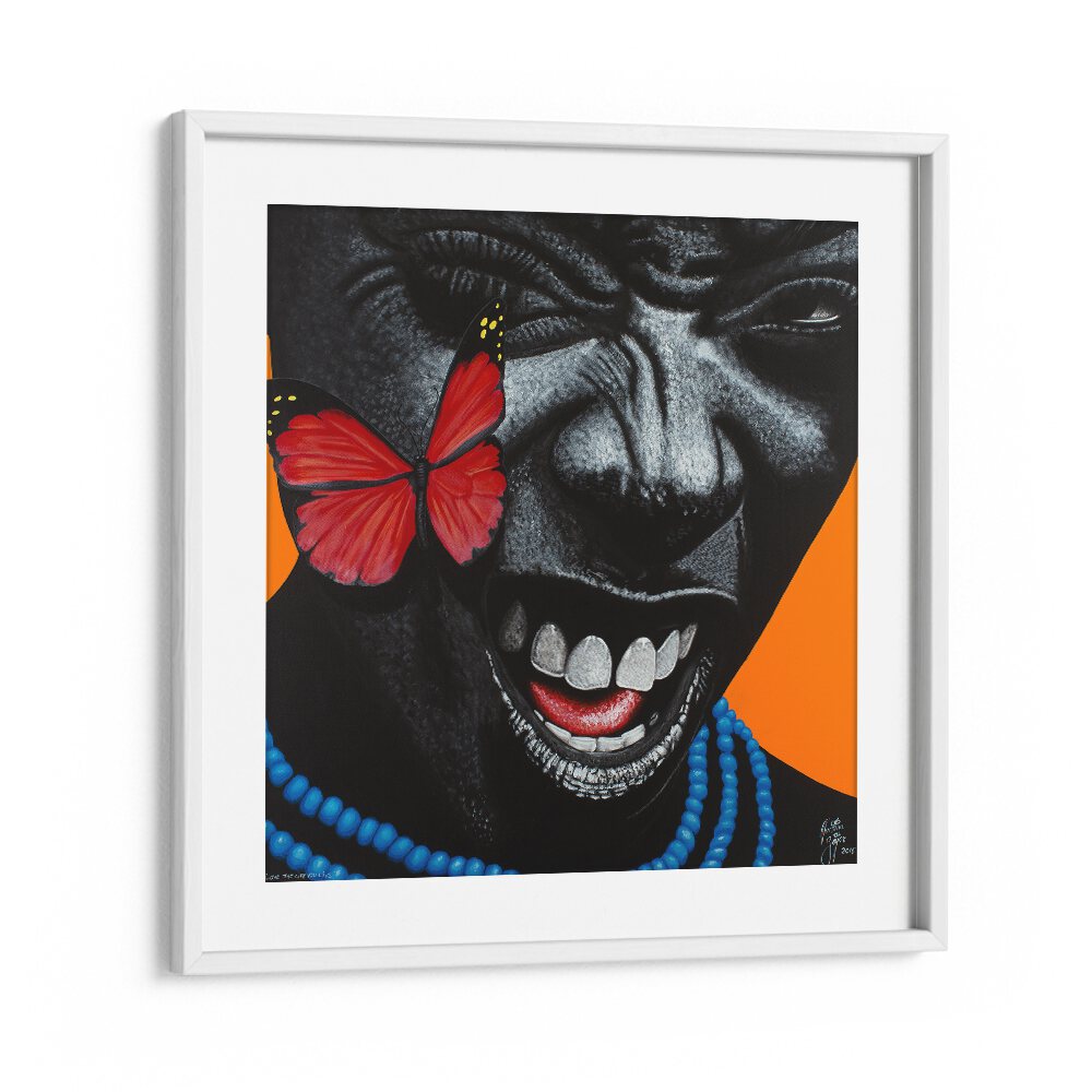 Vibrant "LOVE THE LIFE YOU LIVE, AFRICAN ART PAINTINGS" by Christian Beijer enhances any space with artistic brilliance.