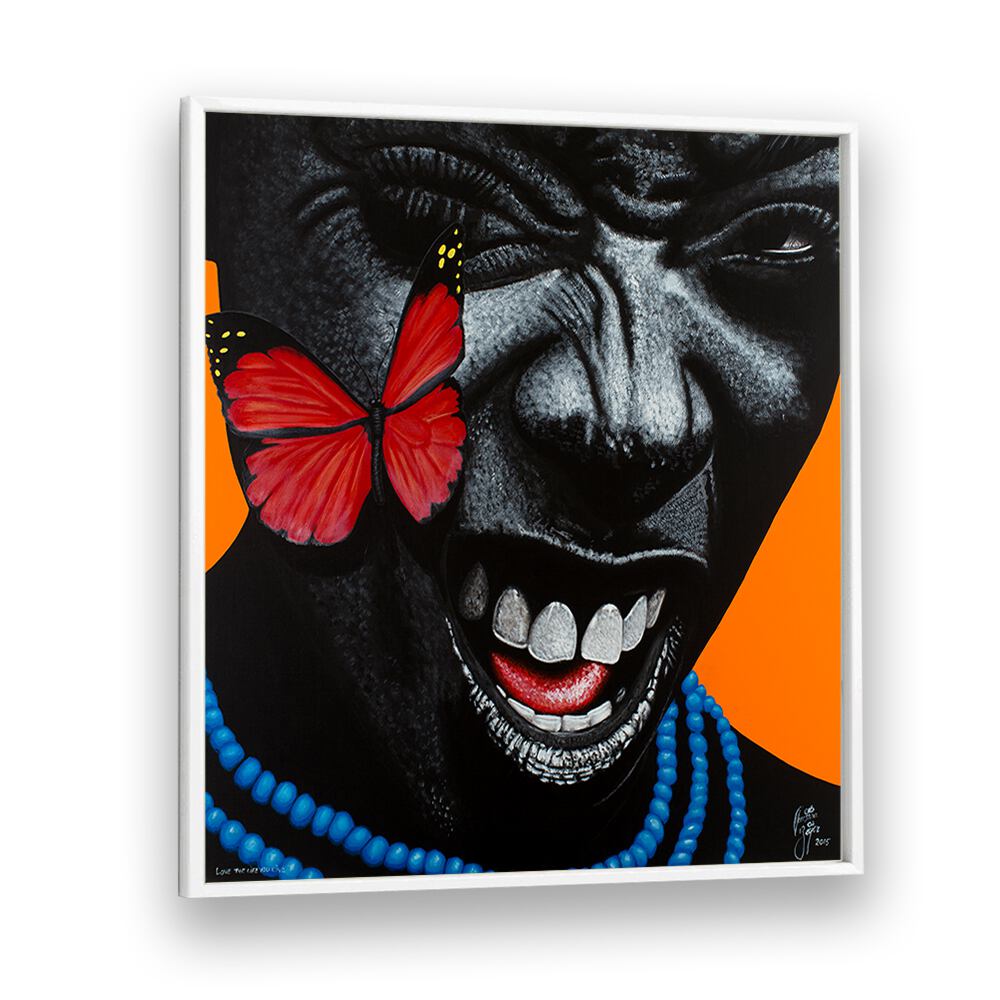 Vibrant "LOVE THE LIFE YOU LIVE, AFRICAN ART PAINTINGS" by Christian Beijer brings life to any space.