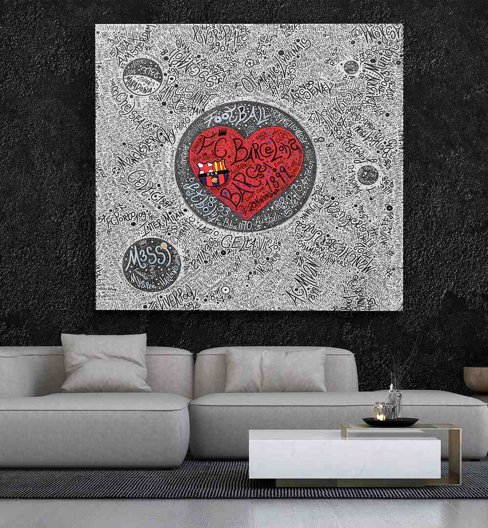Vibrant LOVE OF FOOTBALL, DOODLE ART PAINTINGS capturing the spirit of the game for passionate fans.