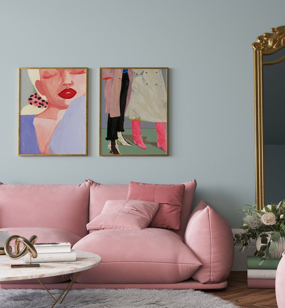 Stylish LUNE SIBLINGS SET, SET OF 2 PAINTINGS adds modern artistry to your home decor. Perfect for contemporary spaces.