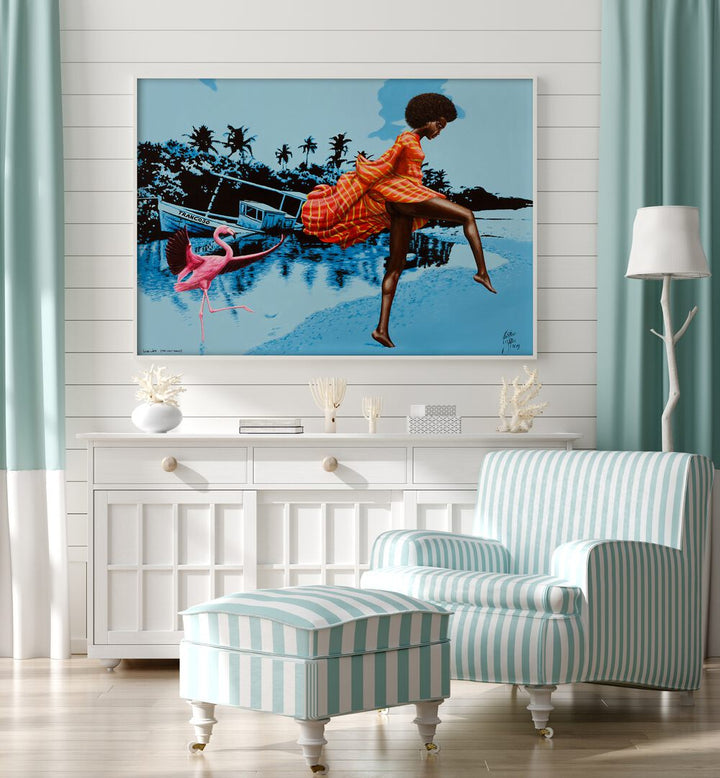 Vibrant LUSH LIFE, AFRICAN ART PAINTINGS by Christian Beijer, enhancing modern decor with culture and beauty.