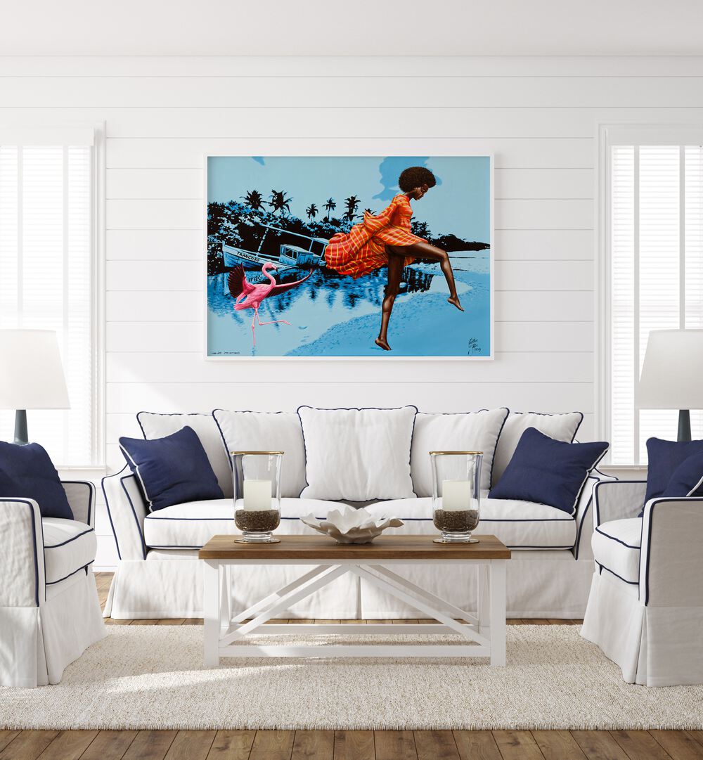 Vibrant LUSH LIFE, AFRICAN ART PAINTINGS by Christian Beijer, enhancing modern living spaces with cultural beauty.