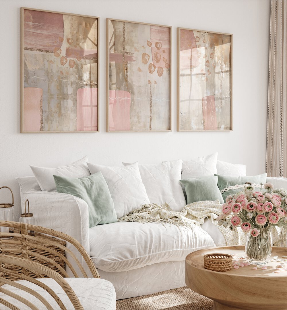 Transform your home with the LUXE ROSE SET, SET OF 3 PAINTINGS, showcasing elegant rose designs for sophisticated decor.