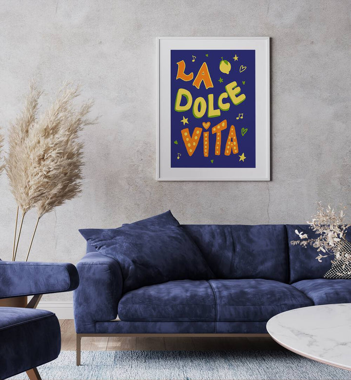 Bright and colorful LA DOLCE VITA, QUOTES poster by Studio Dolci adds positivity to your space. Perfect for inspiration!