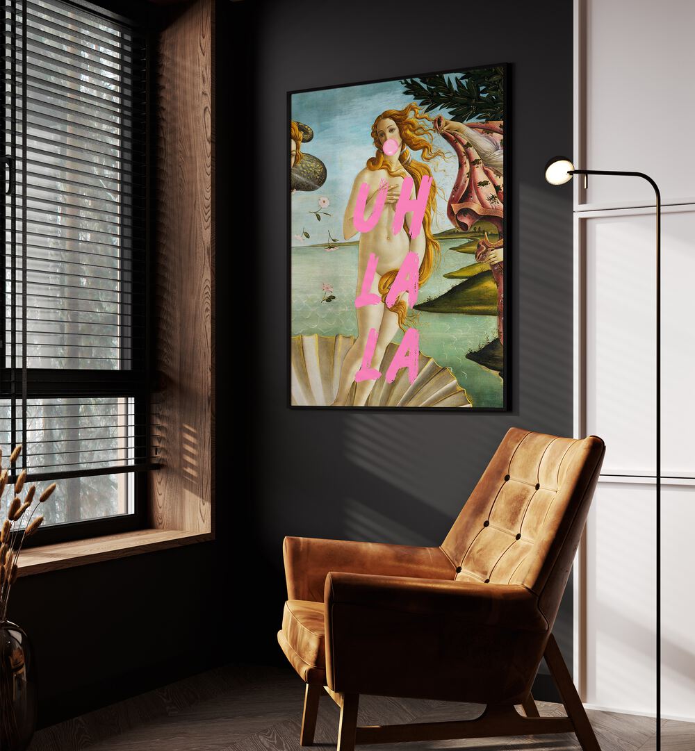 Stylish LA LA, ALTERED ART PRINTS enhancing a modern interior with vibrant colors and artistic flair.