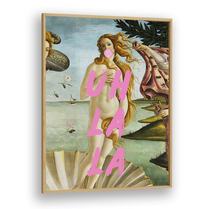 Stylish LA LA, ALTERED ART PRINTS in an oak frame, perfect for enhancing your space with artistic flair.