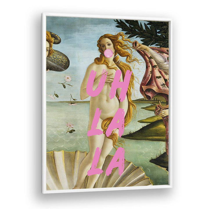 Stylish LA LA, ALTERED ART PRINTS framed in white, perfect for transforming your space with artistic flair.