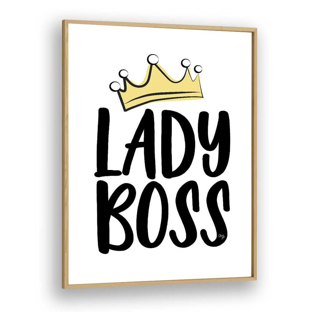 Chic “LADY BOSS, FASHION POSTERS” by Martina in a stylish oak frame, perfect for elevating your space.