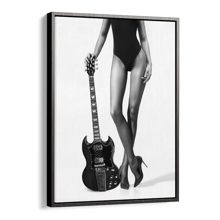 Elegant "Lady With The Gibson" fine art photography prints by David Drake showcase striking artistry and allure.