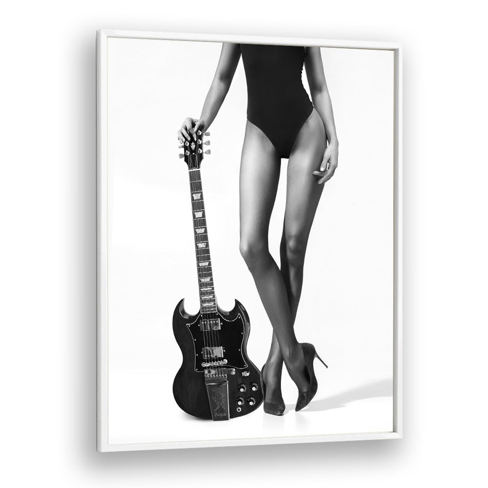 Elegant "LADY WITH THE GIBSON, PHOTOGRAPHY PRINTS" by David Drake, showcasing striking beauty and artistry.